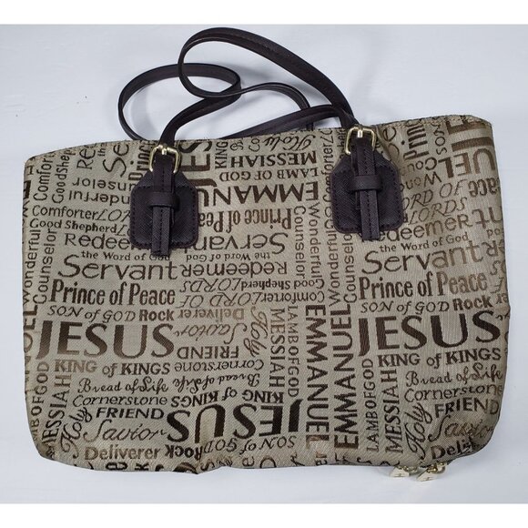 White Dove Designs Bible Bag Names of Jesus Cover Carrying Case Beige - Picture 1 of 14